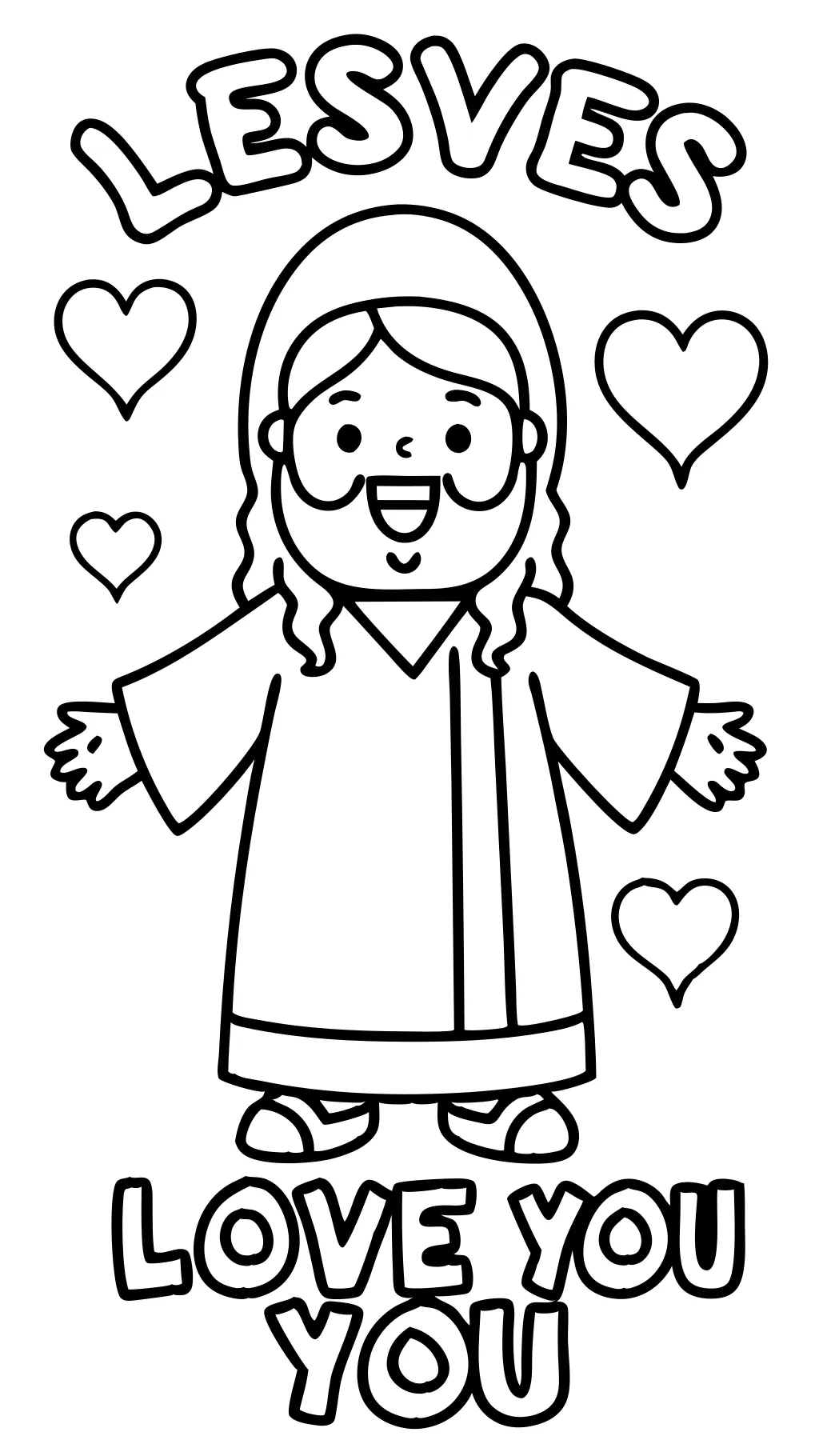 jesus loves you coloring page